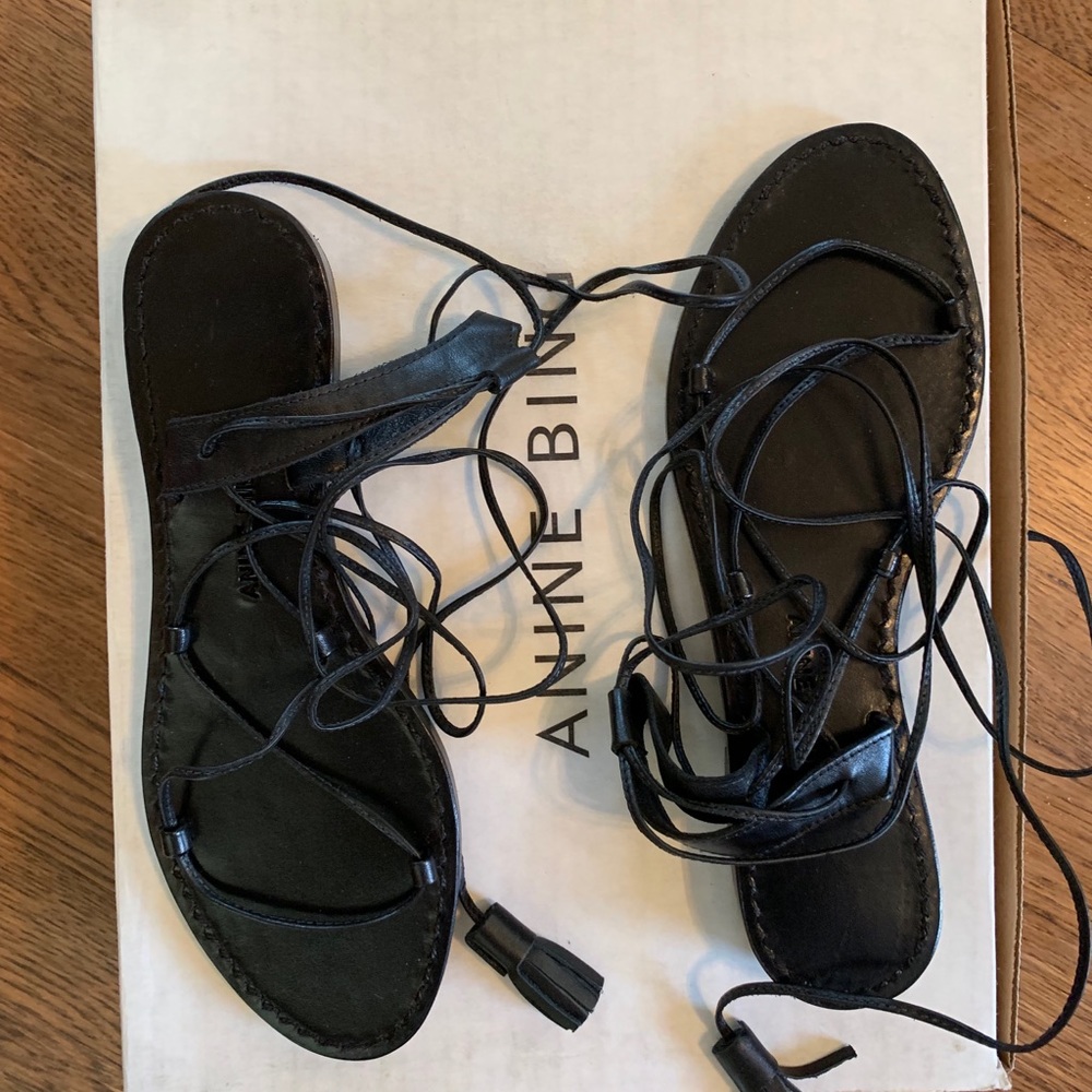 Annie Bing Lace up sandals with tassels
